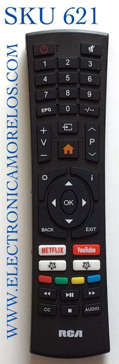 CONTROL REMOTO PARA TV RCA  SMART TV / NUMERO DE PARTE  HR43K